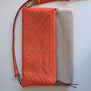 Stella & Dot Waverly Petite Fresh Orange Crossbody Clutch Purse
